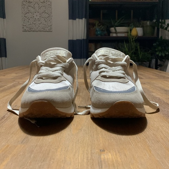 RACHEL ZOE - Sophie Beige & Taupe Retro Mesh Lace Up Cushion Sneakers Size 8.5 - Picture 7 of 16